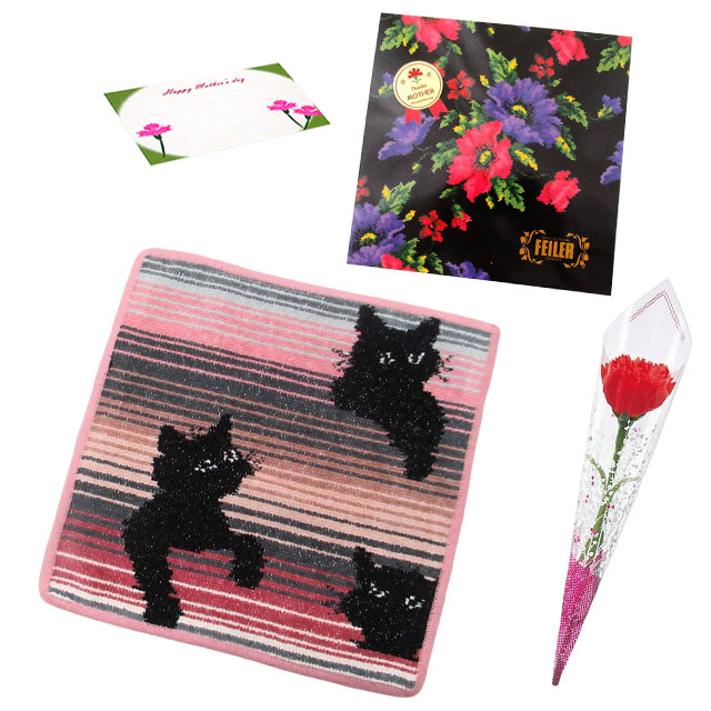 【並行輸入品】母の日ギフトセット FEILER フェイラー  ハンカチ タオル 25cmカーネションフラワー花束(造花)母の日メッセージカードフェイラーギフト | feiler | 05