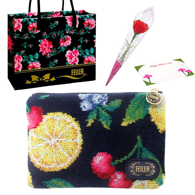 【並行輸入品】母の日 ギフトセット FEILER フェイラー  ポーチ カーネションフラワー花束(造花)母の日メッセージカード フェイラーギフトBoxセット | feiler | 07