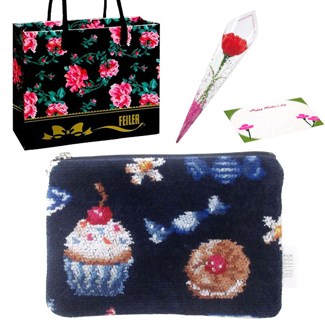 【並行輸入品】母の日 ギフトセット FEILER フェイラー  ポーチ カーネションフラワー花束(造花)母の日メッセージカード フェイラーギフトBoxセット | feiler | 08