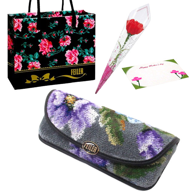 【並行輸入品】母の日 ギフトセット FEILER フェイラー メガネケース カーネションフラワー花束(造花)母の日メッセージカード フェイラーショッパーセット | feiler | 07