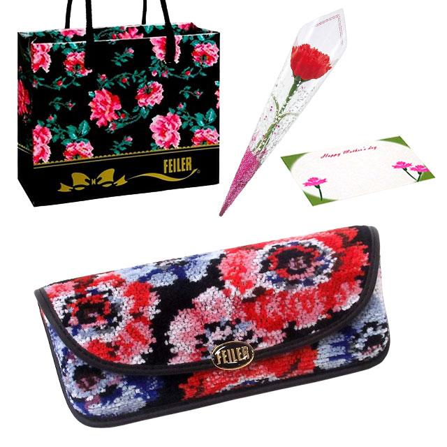 【並行輸入品】母の日 ギフトセット FEILER フェイラー メガネケース カーネションフラワー花束(造花)母の日メッセージカード フェイラーショッパーセット | feiler | 08