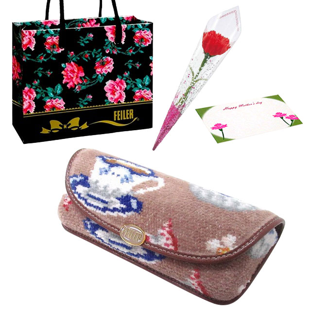 【並行輸入品】母の日 ギフトセット FEILER フェイラー メガネケース カーネションフラワー花束(造花)母の日メッセージカード フェイラーショッパーセット | feiler | 09