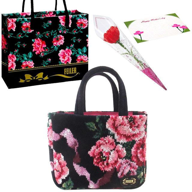 【並行輸入品】母の日 ギフトセット FEILER フェイラー  バッグ　ミニトートカーネションフラワー花束(造花)母の日メッセージカ  フェイラー  ショッパー | feiler | 01