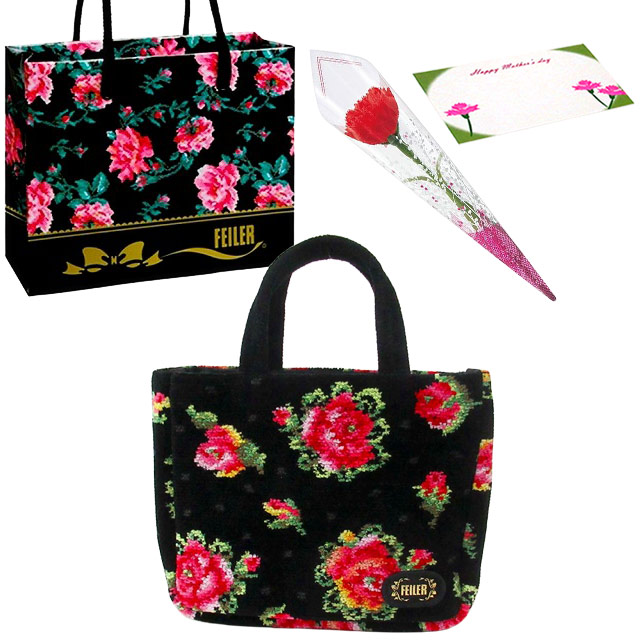 【並行輸入品】母の日 ギフトセット FEILER フェイラー  バッグ　ミニトートカーネションフラワー花束(造花)母の日メッセージカ  フェイラー  ショッパー | feiler | 02