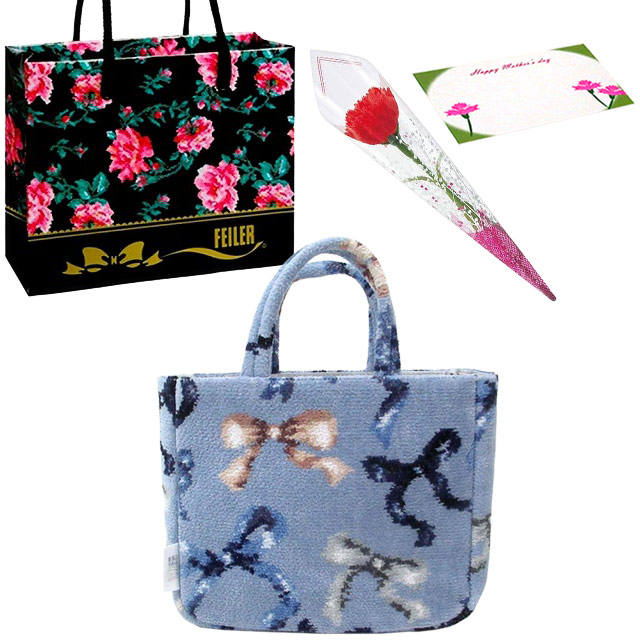 【並行輸入品】母の日 ギフトセット FEILER フェイラー  バッグ　ミニトートカーネションフラワー花束(造花)母の日メッセージカ  フェイラー  ショッパー | feiler | 03