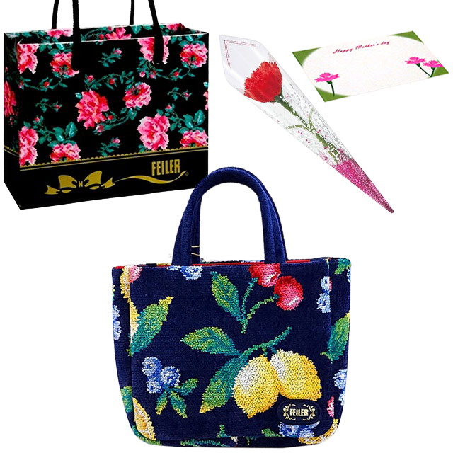 【並行輸入品】母の日 ギフトセット FEILER フェイラー  バッグ　ミニトートカーネションフラワー花束(造花)母の日メッセージカ  フェイラー  ショッパー | feiler | 06