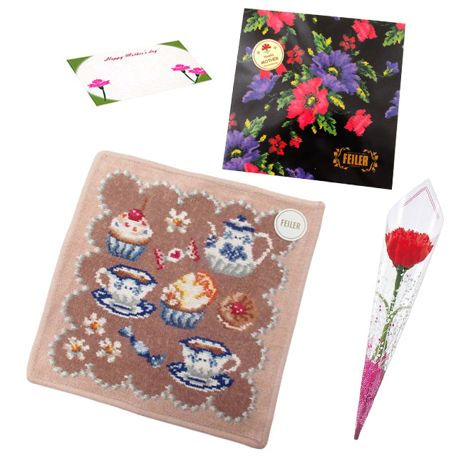 【並行輸入品】母の日 ギフトセットFEILER フェイラー ハンカチ タオル 25cm　正規代理店品　カーネションフラワー花束(造花)正規専用ギフトBox付 | feiler | 03