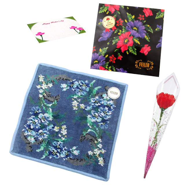 【並行輸入品】母の日 ギフトセットFEILER フェイラー ハンカチ タオル 25cm　正規代理店品　カーネションフラワー花束(造花)正規専用ギフトBox付 | feiler | 04