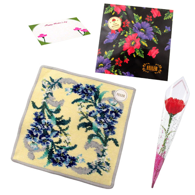 【並行輸入品】母の日 ギフトセットFEILER フェイラー ハンカチ タオル 25cm　正規代理店品　カーネションフラワー花束(造花)正規専用ギフトBox付 | feiler | 05