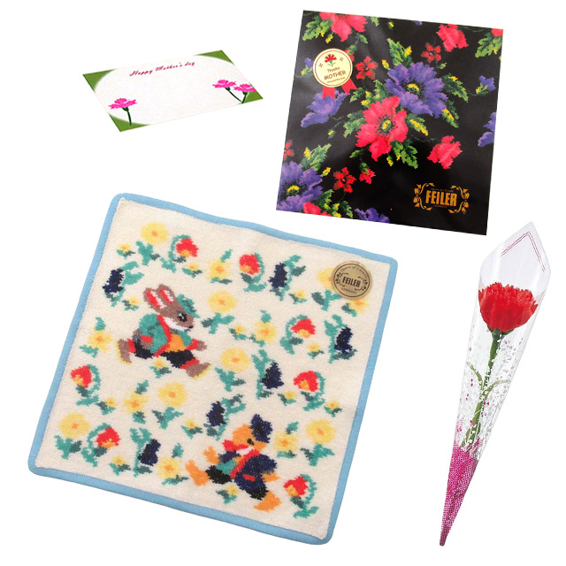 【並行輸入品】母の日 ギフトセットFEILER フェイラー ハンカチ タオル 25cm　正規代理店品　カーネションフラワー花束(造花)正規専用ギフトBox付 | feiler | 06