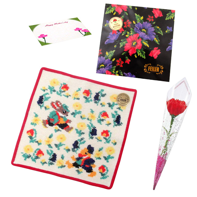【並行輸入品】母の日 ギフトセットFEILER フェイラー ハンカチ タオル 25cm　正規代理店品　カーネションフラワー花束(造花)正規専用ギフトBox付 | feiler | 07