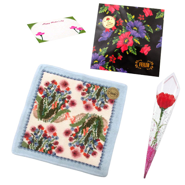 【並行輸入品】母の日 ギフトセットFEILER フェイラー ハンカチ タオル 25cm　正規代理店品　カーネションフラワー花束(造花)正規専用ギフトBox付 | feiler | 08