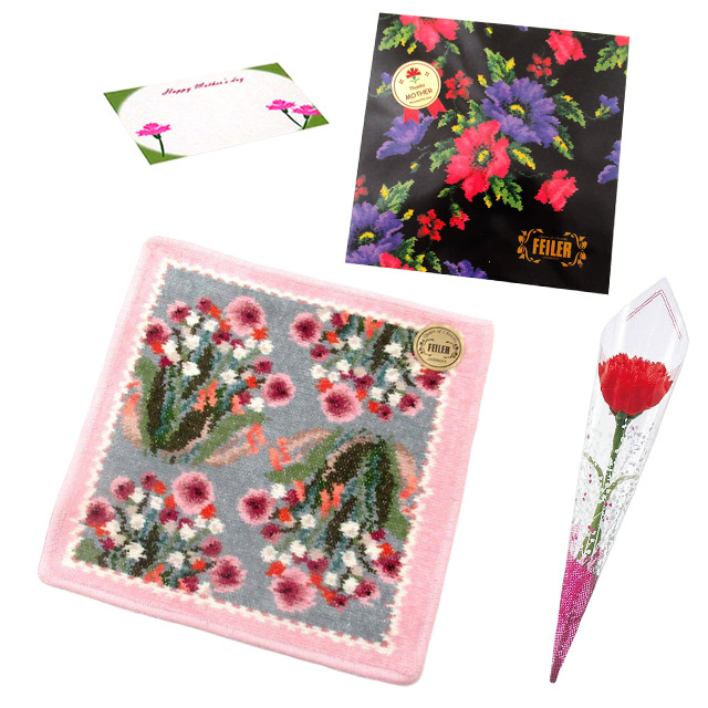 【並行輸入品】母の日 ギフトセットFEILER フェイラー ハンカチ タオル 25cm　正規代理店品　カーネションフラワー花束(造花)正規専用ギフトBox付 | feiler | 09