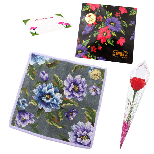 【並行輸入品】母の日 ギフトセットFEILER フェイラー ハンカチ タオル 25cm　正規代理店品　カーネションフラワー花束(造花)正規専用ギフトBox付 | feiler | 10