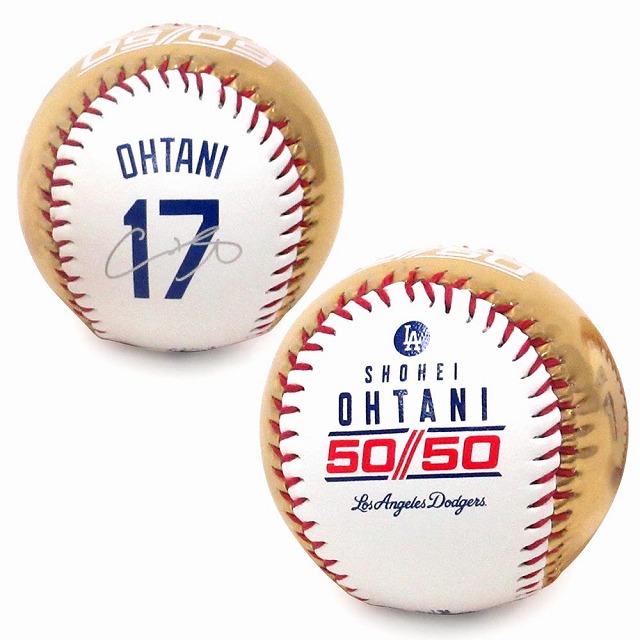 記念野球ボール 17 & 50/50 大谷翔平選手 ロサンゼルス・ドジャース 50-50 達成記念ボール