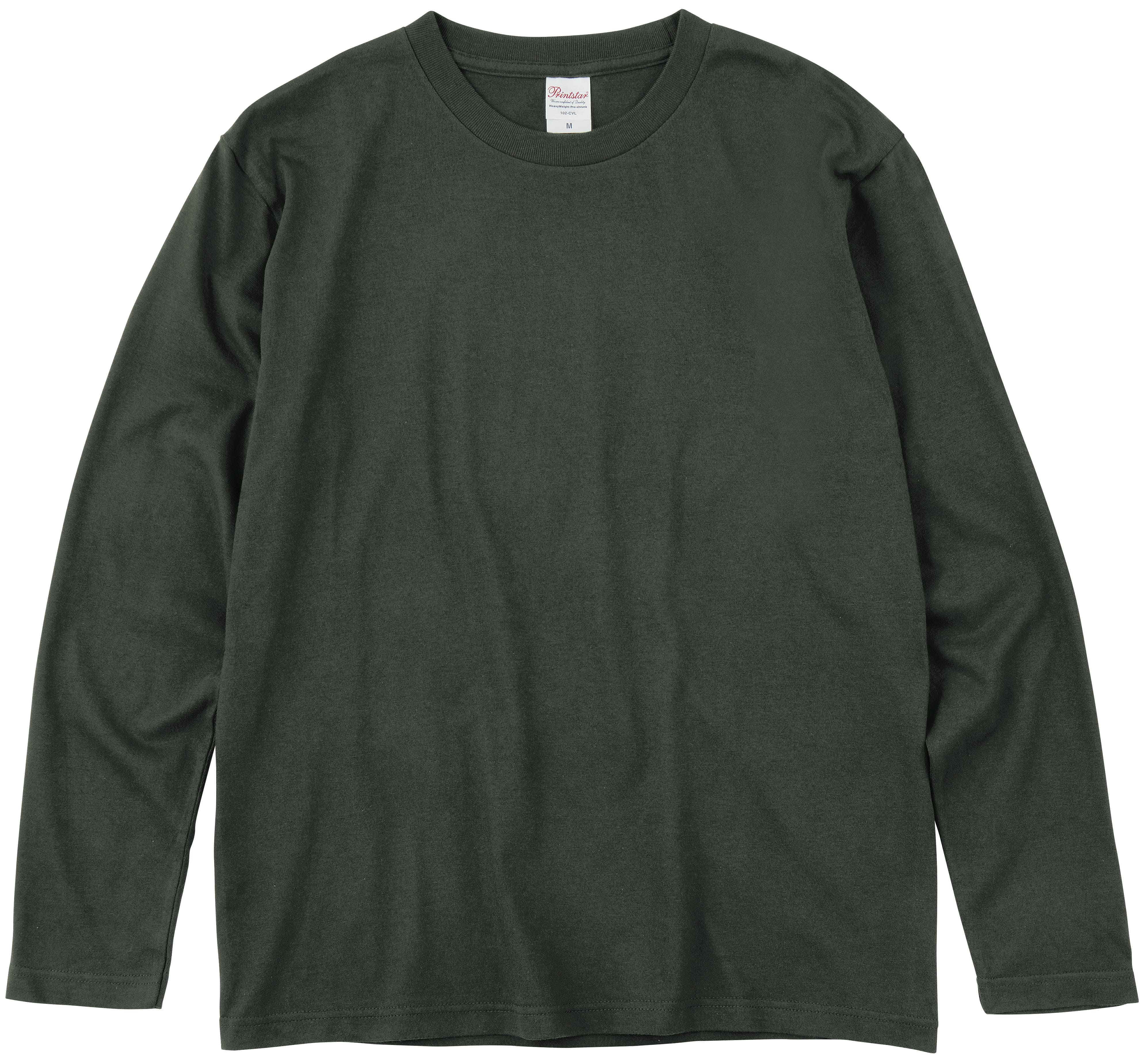 ロンT メンズ 長袖 Tシャツ 無地 綿100 プリントスター 5.6oz 00102-CVL ロンティー レディース キッズ 白 黒 コットン 厚手 ロングスリーブ インナー 重ね着 | Printstar | 13