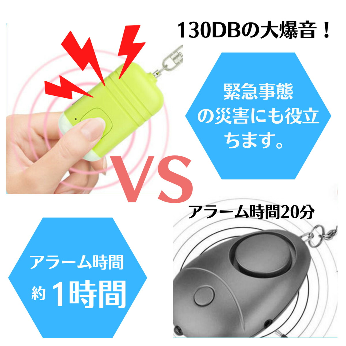 防犯ブザー 女性 小学 大音量 女子 かわいい おしゃれ 女性用 LED懐中電灯 USB充電コード付き 生活防水 ランドセル 子ども 男の子 中学生 |  | 04