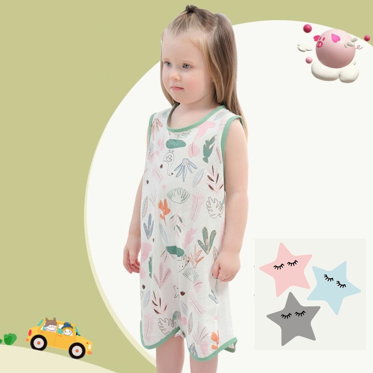 スリーパー キッズ 赤ちゃん 夏 メッシュ サイドメッシュ 股下ボタン付き 冷房対策 綿100％ ベビー 男の子 女の子 冷房対策 |  | 10