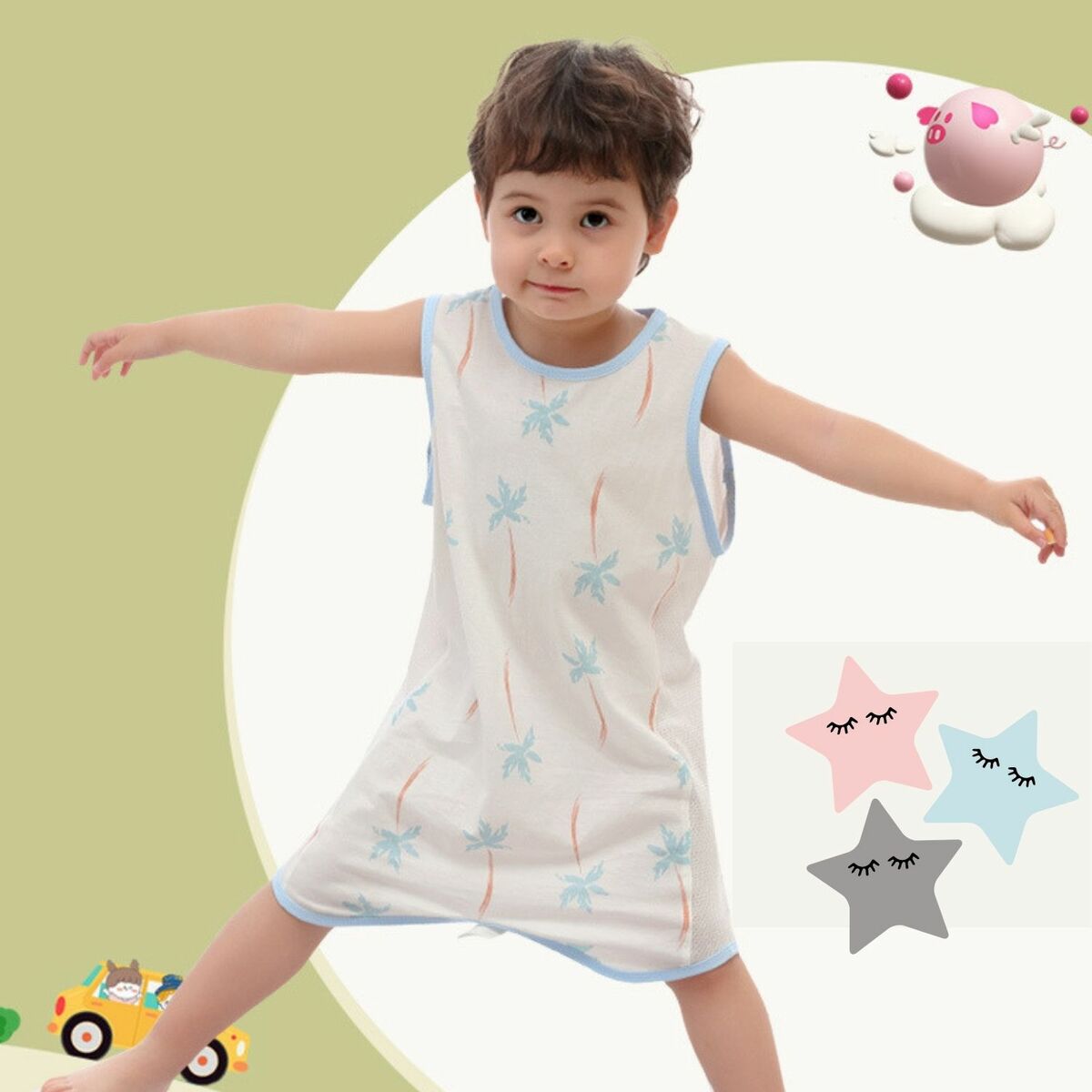 スリーパー キッズ 赤ちゃん 夏 メッシュ サイドメッシュ 股下ボタン付き 冷房対策 綿100％ ベビー 男の子 女の子 冷房対策 |  | 12