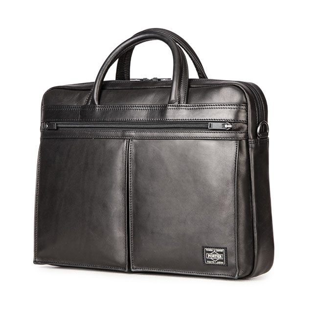 PORTER アメイズ 2WAYビジネスバッグ ブラック 本革 AMAZE(アメイズ) 2WAY BRIEFCASE | 吉田カバンホームページ