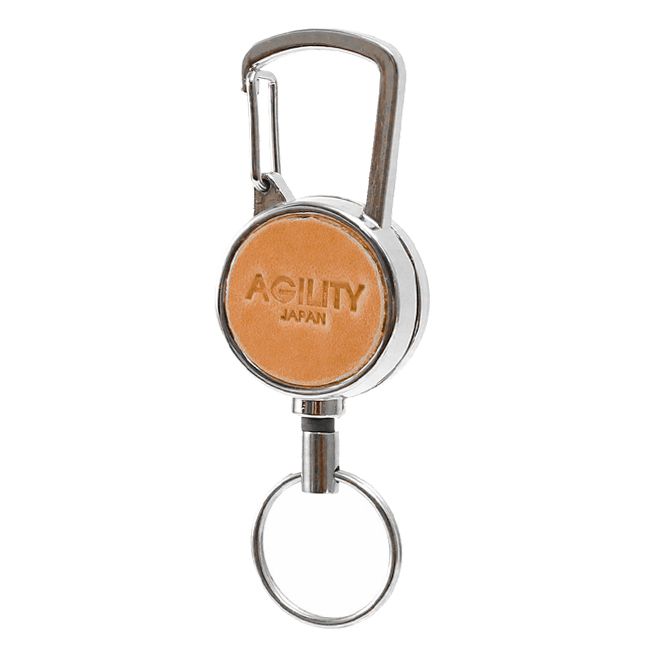 メール便選択で送料無料 アジリティ カラビナリールホルダー  キーホルダー キーリング メンズ レディース レザー 本革 AGILITY 0591 | AGILITY | 05