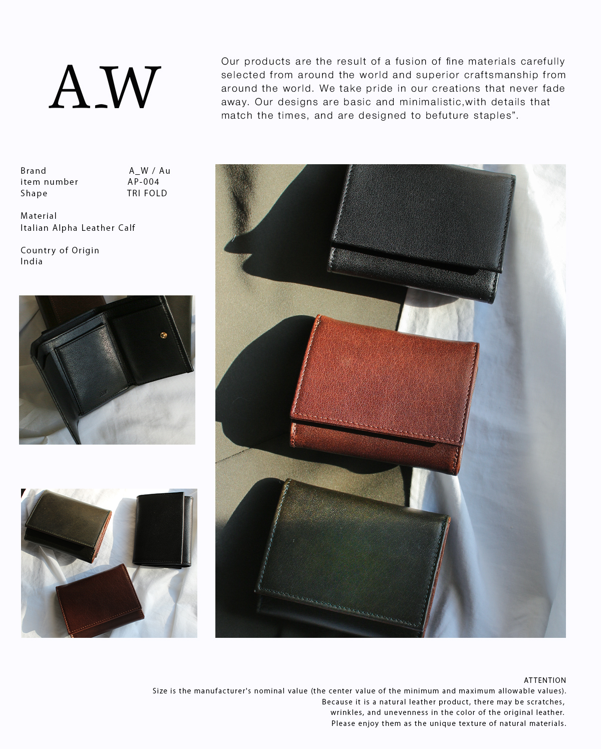 【GINGER掲載商品】 A_W 最大41% 4/27限定 アウ 三つ折り財布 メンズ レディース 小物