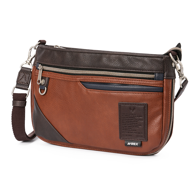 AVIREX ブラウン ショルダーバッグ AVIREX（アヴィレックス） STUART スチュアート ショルダーバッグ 斜め