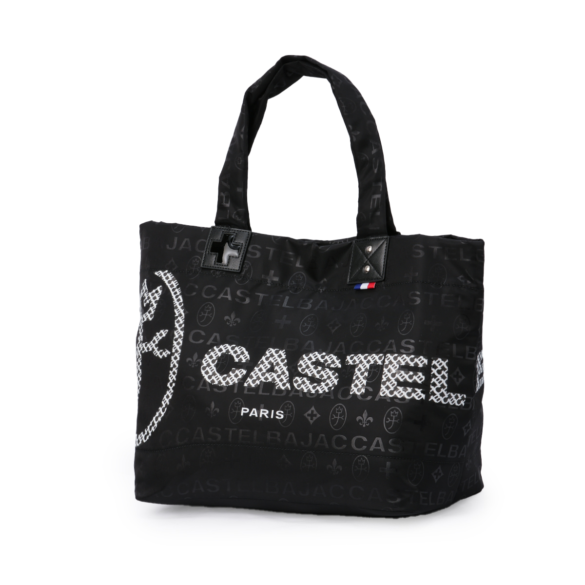 【未使用級】CASTELBAJAC ミニトートバッグ キャンバス 総柄 デカロゴ カステルバジャック CASTELBAJAC カステルバジャック バッグ