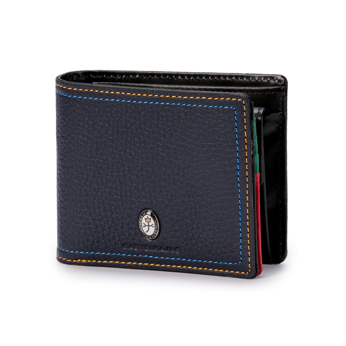 【新品未使用】CASTELBAJAC 二つ折り財布 ネイビー CASTELBAJAC 最大44% 8/29から カステルバジャック スレッド