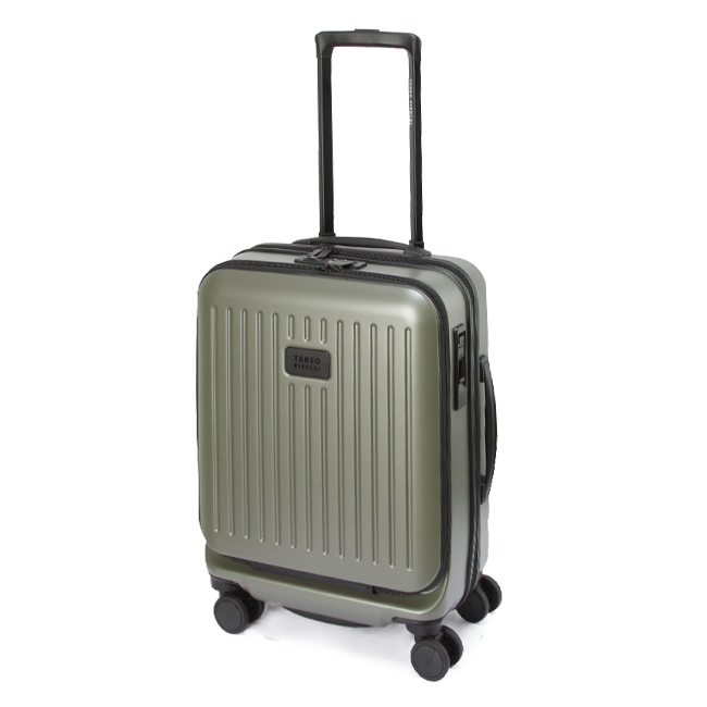 代引き手数料無料 タケオキクチ シティブラック スーツケース 機内持ち込み Sサイズ 32L フロントオープン ストッパー付き 軽量 TAKEO  アウトドア、釣り、旅行用品