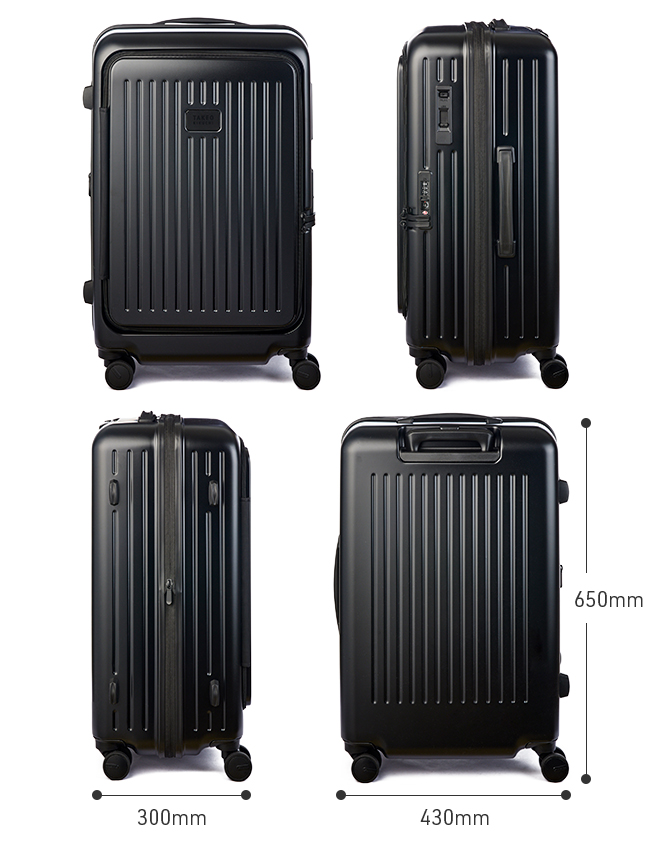 最大36% 6/11限定 タケオキクチ スーツケース Mサイズ 65L/70.8L 拡張 軽量 フロントドア ブックオープン ストッパー  シティブラック TAKEO KIKUCHI CTY004A