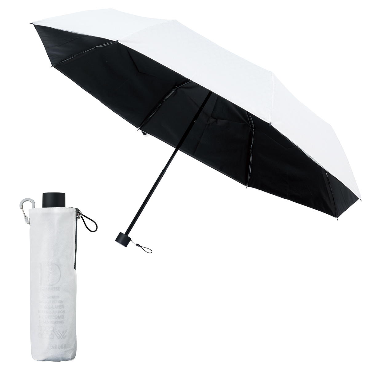 最大42% 9/15限定 エスタ ダンネツパラソル 60cm 晴雨兼用 折りたたみ傘 遮熱 遮光 UVカット 100% 軽量 丈夫 大型 大きい estaa 31-230-30247-42 | ESTA | 01