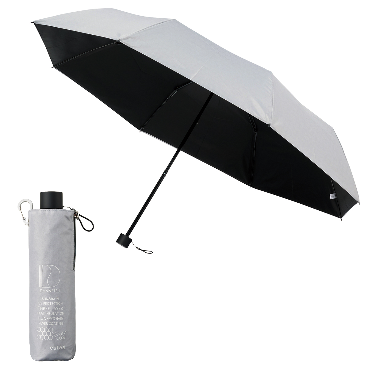 最大42% 9/15限定 エスタ ダンネツパラソル 60cm 晴雨兼用 折りたたみ傘 遮熱 遮光 UVカット 100% 軽量 丈夫 大型 大きい estaa 31-230-30247-42 | ESTA | 02