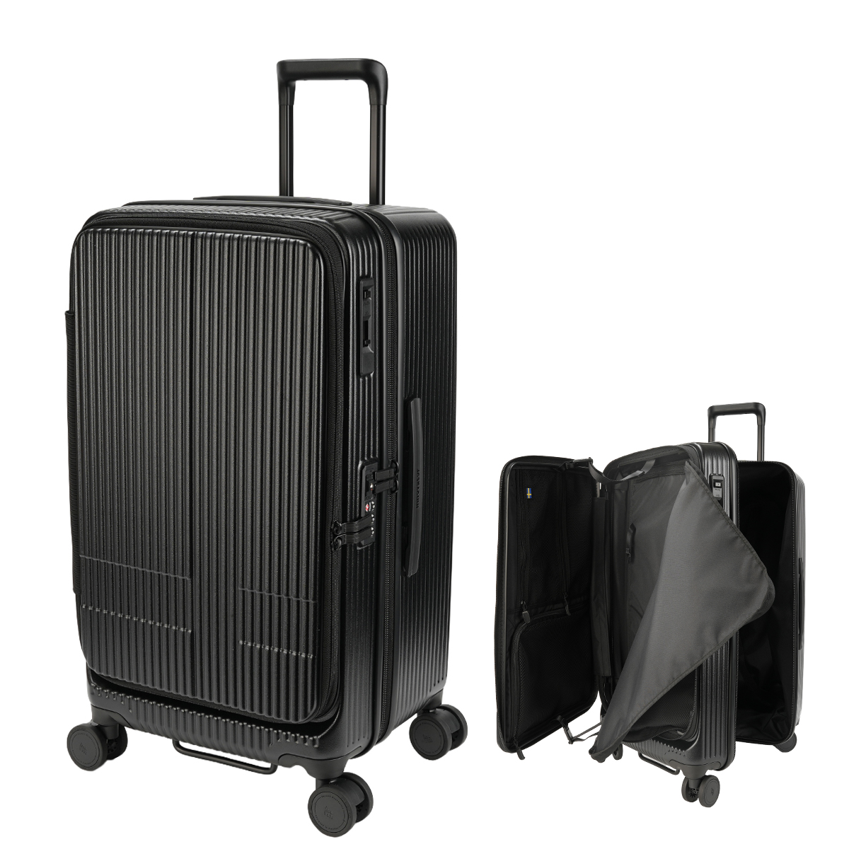 最大53% 3/22まで 限定色 2年保証＋特典 イノベーター スーツケース Mサイズ Lサイズ 75L INV650DOR フロントオープン ストッパー 軽量 黒 ブラック innovator | innovator | 01