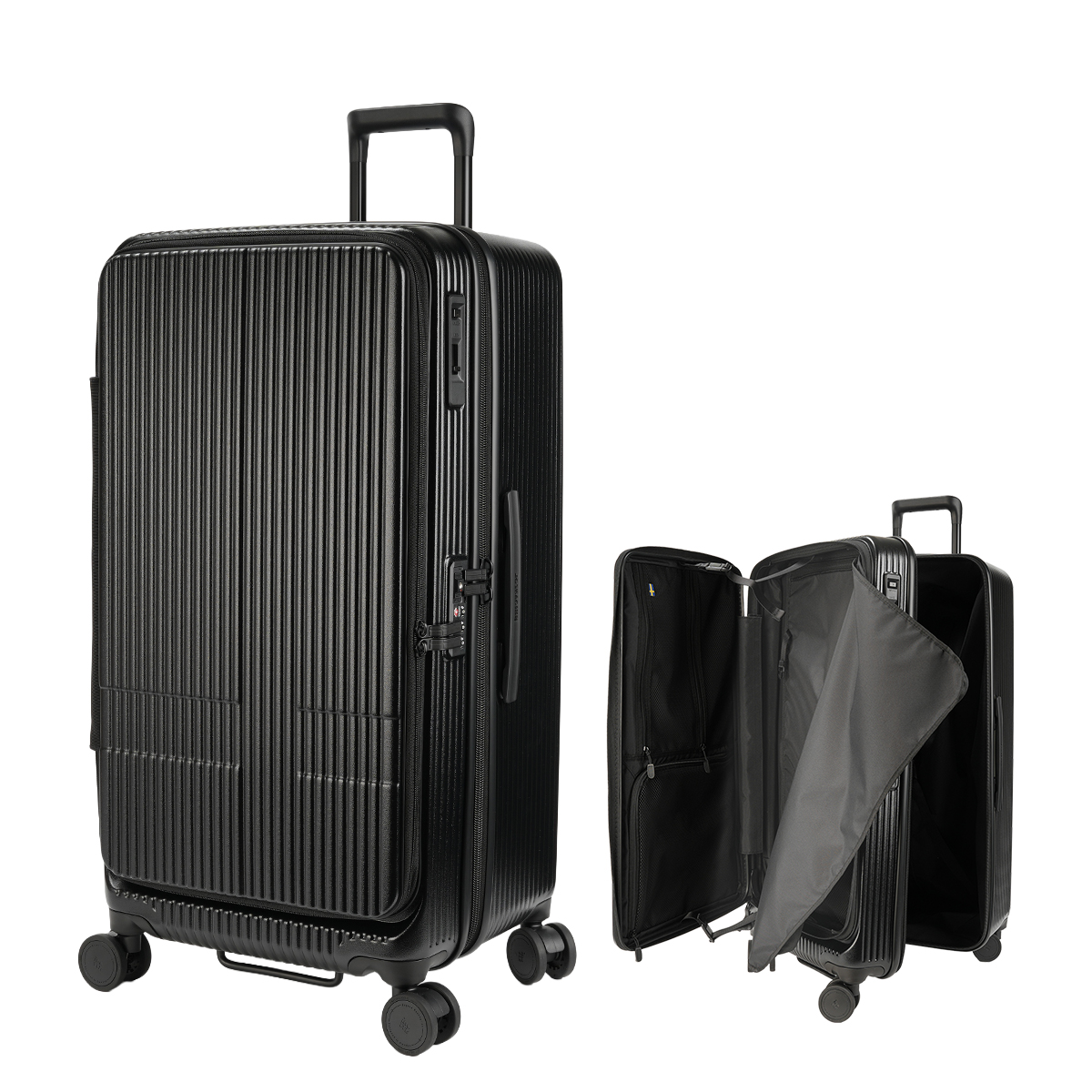 最大51% 3/27限定 限定色 2年保証＋特典 イノベーター スーツケース Lサイズ 92L INV750DOR フロントオープン ストッパー 軽量 黒 ブラック innovator | innovator | 01