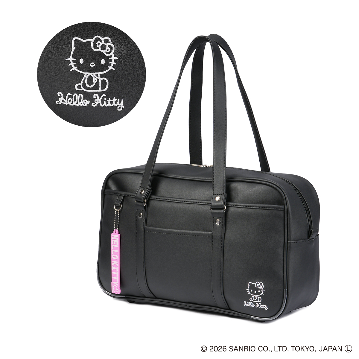 最大51% 1/13限定 ハローキティ スクールバッグ タイガーバッグ 合皮 A4 女子 女子高生 高校生 中学生 通学 肩掛け HELLO KITTY 62126 | ハローキティ | 01