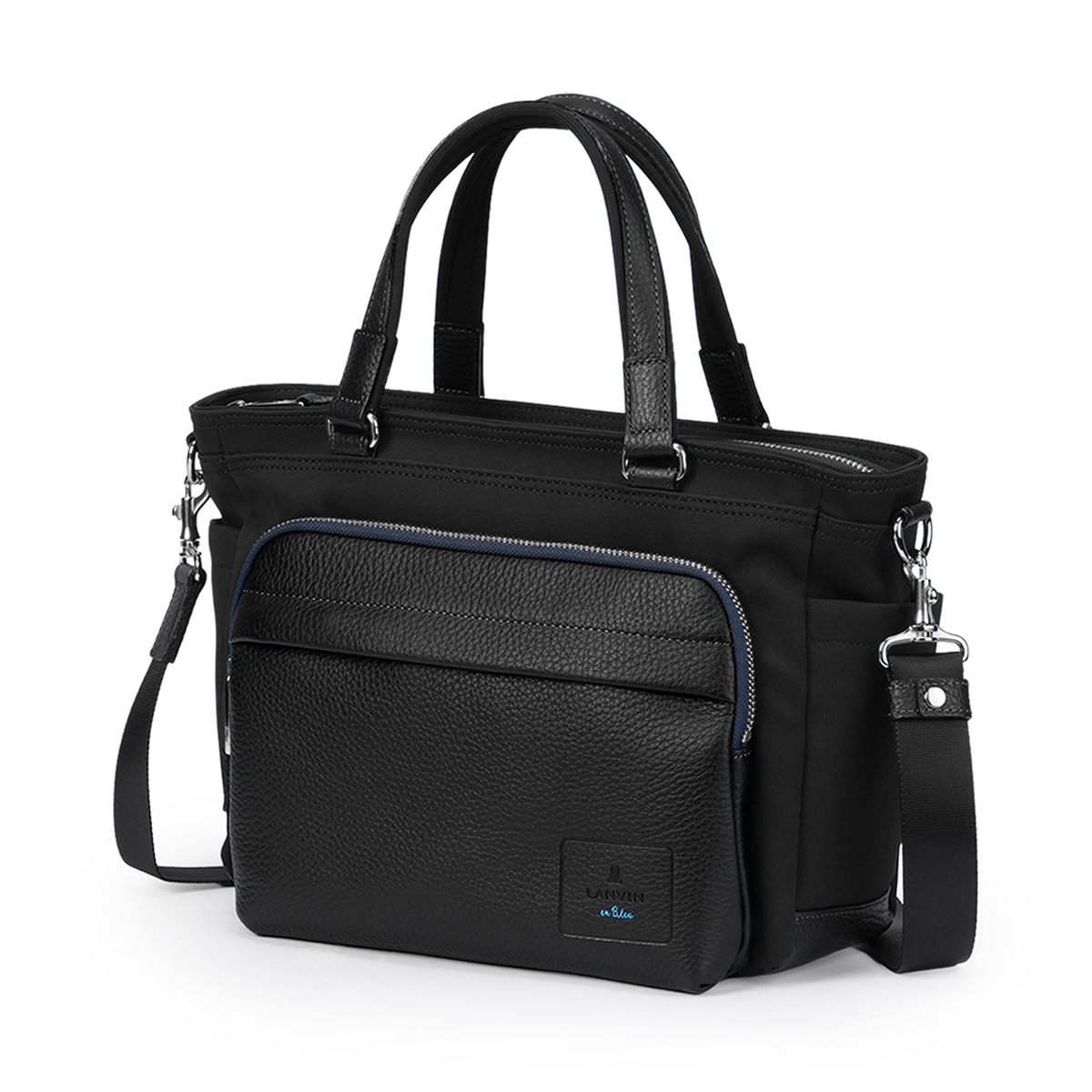 美品　LANVIN on Bleuランバン ビジネスバッグ シボ革 2way 黒 LANVIN en Bleu ランバンオンブルー バンプ ビジネスバッグ ブリーフ