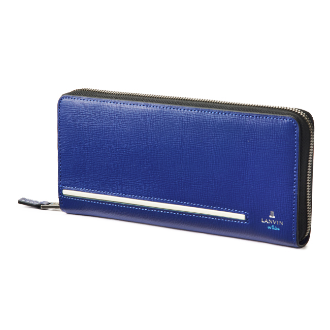 未使用級　LANVINenblue ランバンオンブルー　長財布　革　青　ブルー LANVIN en Bleu 最大42%☆7/30まで ランバンオンブルー 長財布