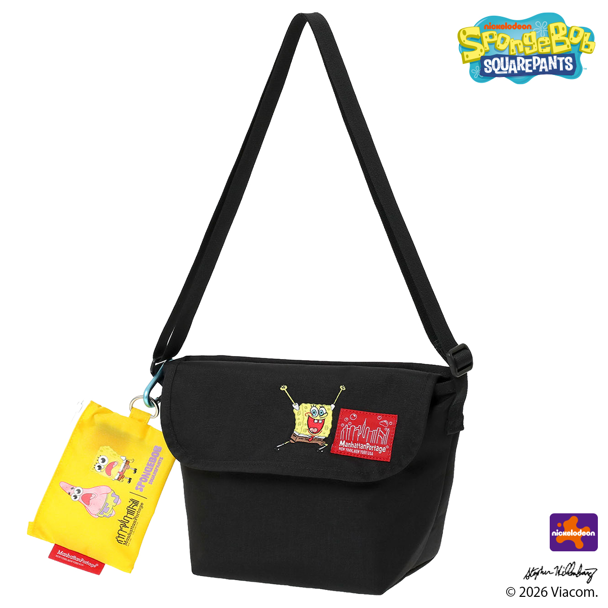 最大50% 10/2限定 マンハッタンポーテージ スポンジ・ボブ ショルダーバッグ メッセンジャーバッグ ブランド Manhattan Portage SpongeBob MP1603BPDMGNTSB | Manhattan Portage | 01