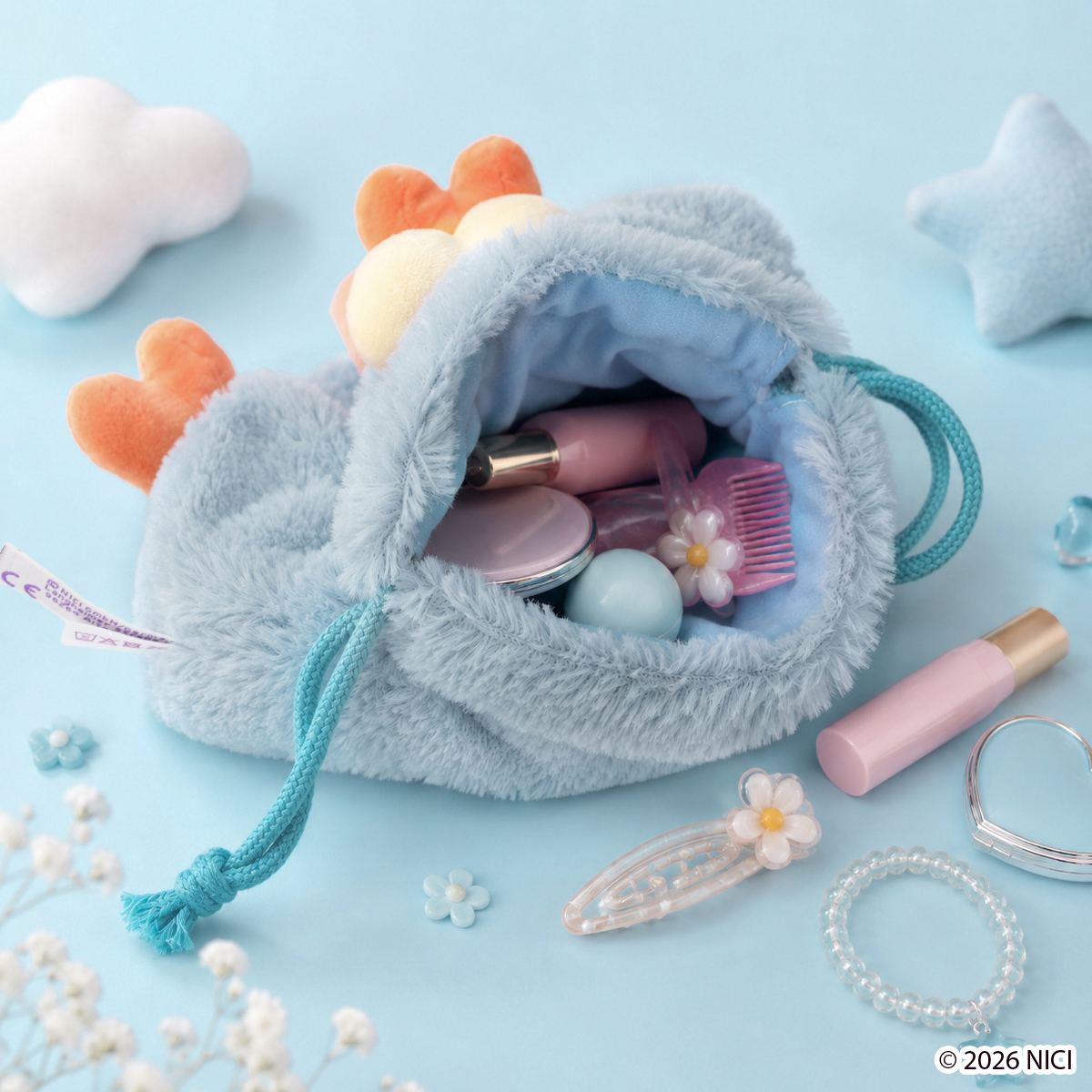 NICI ニキ ハチドリ フィギュアフェイスポーチ 巾着ポーチ かわいい