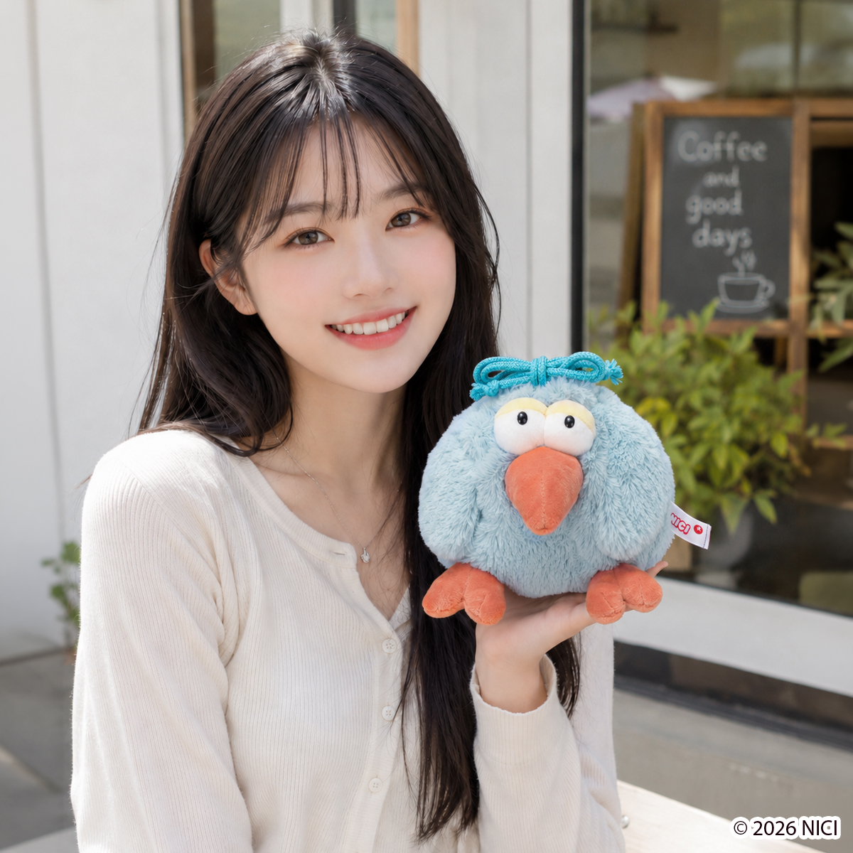 NICI ニキ ハチドリ フィギュアフェイスポーチ 巾着ポーチ かわいい