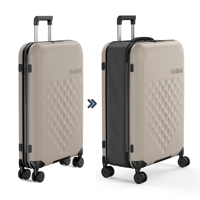 送料無料/新品 ローリンク スーツケース 100L LLサイズ 4輪タイプ 大型 大容量 折りたたみ 拡張 薄マチ コンパクト Rollink Flex 360° Spinner