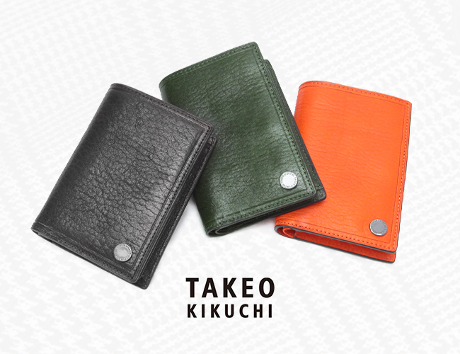 タケオキクチ 財布 二つ折り財布 ミドル財布 メンズ 薄型 スリム 本革 レザー 小銭入れボックス型 ミドルウォレット TAKEO KIKUCHI  730616