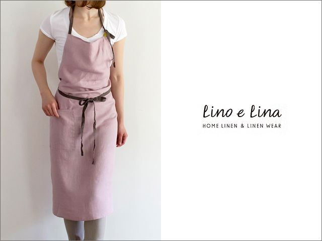 Lino e Lina（リーノエリーナ） フルエプロン マノン・ルビ : 雑貨のお