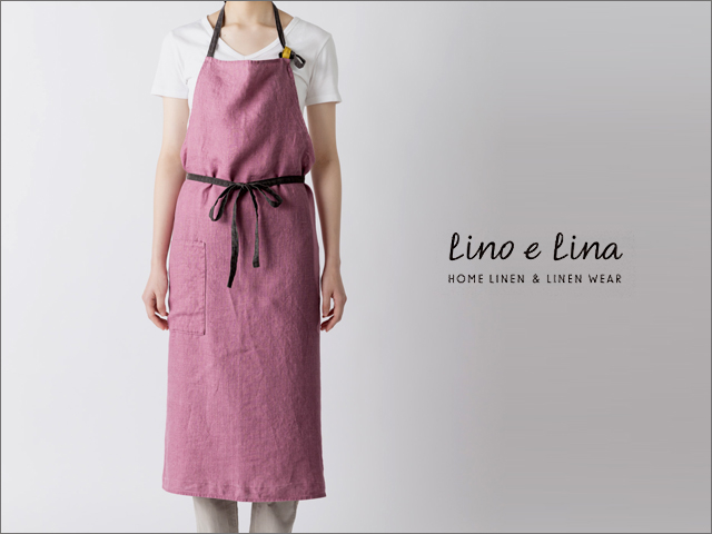 Lino e Lina（リーノエリーナ） フルエプロン マノン ローズプラリネ