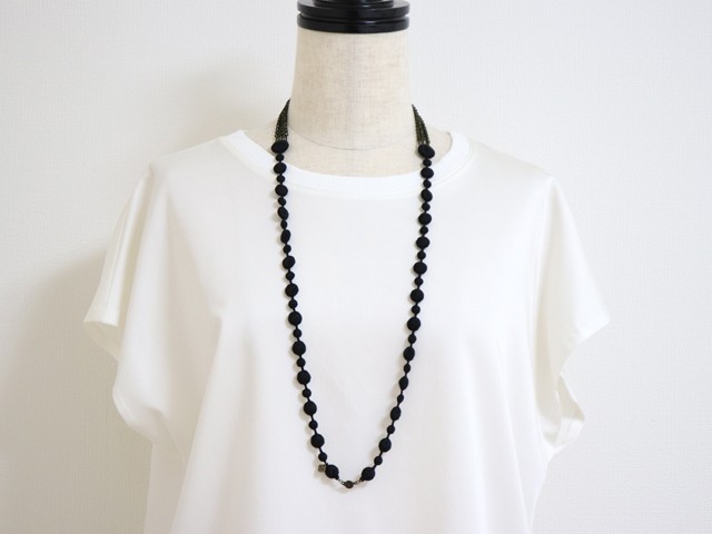 トリプルオゥ　ブラック ペブルドレープネックレス トリプルオゥ ペブル ドレープ ブラック : 雑貨のお店セレクト