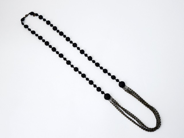 トリプルオゥ　ブラック ペブルドレープネックレス トリプルオゥ ペブル ドレープ ブラック : 雑貨のお店セレクト