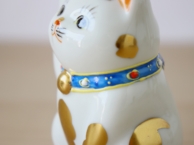 九谷焼 3号 招き猫 金ブチ ( 右手 ・ 左手 ) : 雑貨のお店