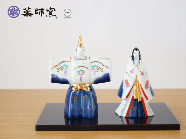 薬師窯 染錦立雛 松竹梅 : 雑貨のお店セレクト・ペンギン - 通販