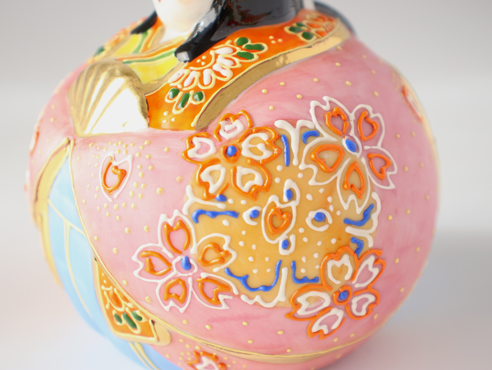 九谷焼 3号玉雛人形 盛 親王飾り コンパクト おしゃれ 平飾り 二人飾り